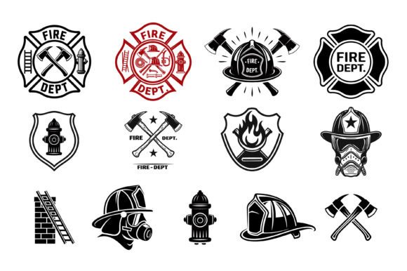 Download Heroic Firefighter Badge Icon Set - Badge Collection