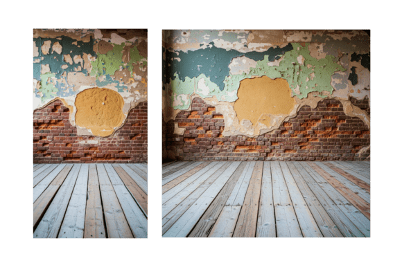 Download Vintage Grunge Brick Wall Wood Floor - Run Collection