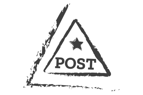 Download Post Triangle Label Stamp in Grungy Blac - Run Collection