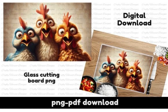 Download Run, Chickens, Run! Glass Cutting Board - Run Collection
