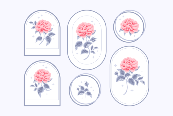 Download Classic Winter Rose Floral Logo Set - Classic Collection