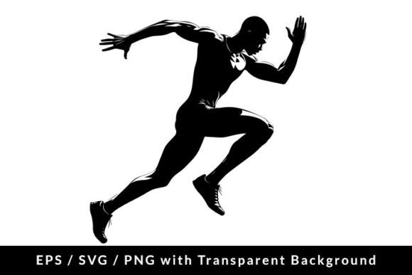Download Afro Man Athlete Running Silhouette SVG - Run Collection