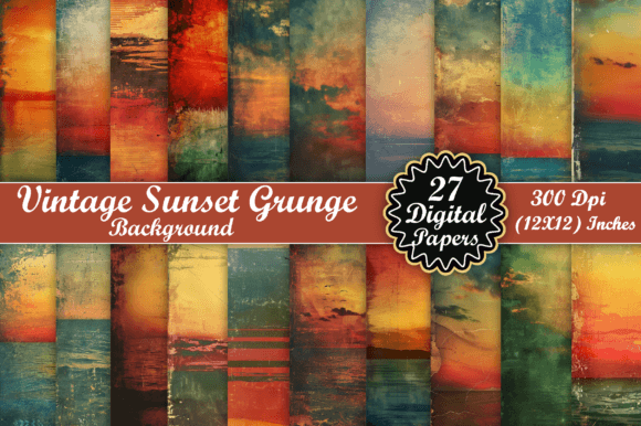 Download Vintage Sunset Grunge Background - Run Collection