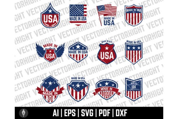 Download Vector Set of the USA Labels. Emblems - Emblems Collection